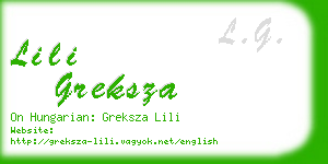 lili greksza business card